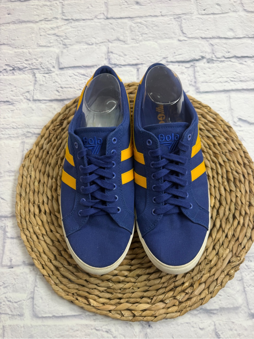 Gola Navy and Yellow Men's Low-Top Sneakers. Size 10.